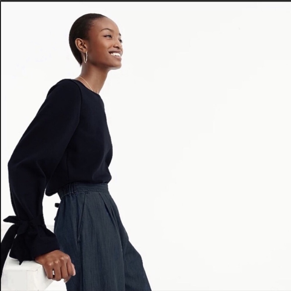 J Crew tie sleeve sweatshirt